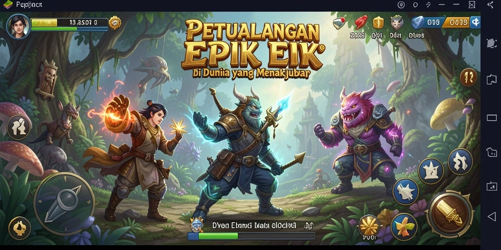 Screenshot utama DY01 menampilkan aksi petualangan yang seru.
