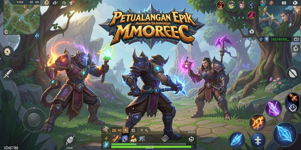 Screenshot gameplay ID6788 menunjukkan pertempuran epik dan grafis memukau.