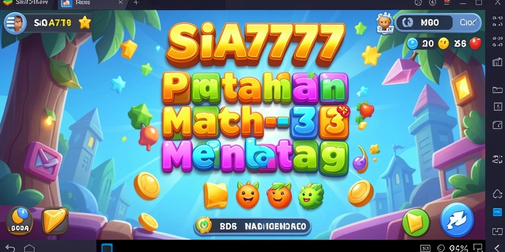 Screenshot SIA777 menampilkan pemain mencocokkan permata warna-warni.