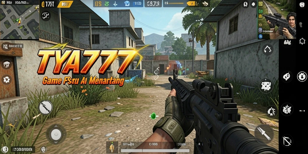Tampilan gameplay intensif dalam TYA777 dengan aksi tembak-menembak.